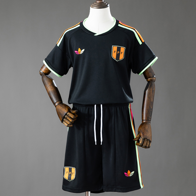 2026 FIFA World Cup Peru Away Kids Soccer Kits Shirt With Shorts